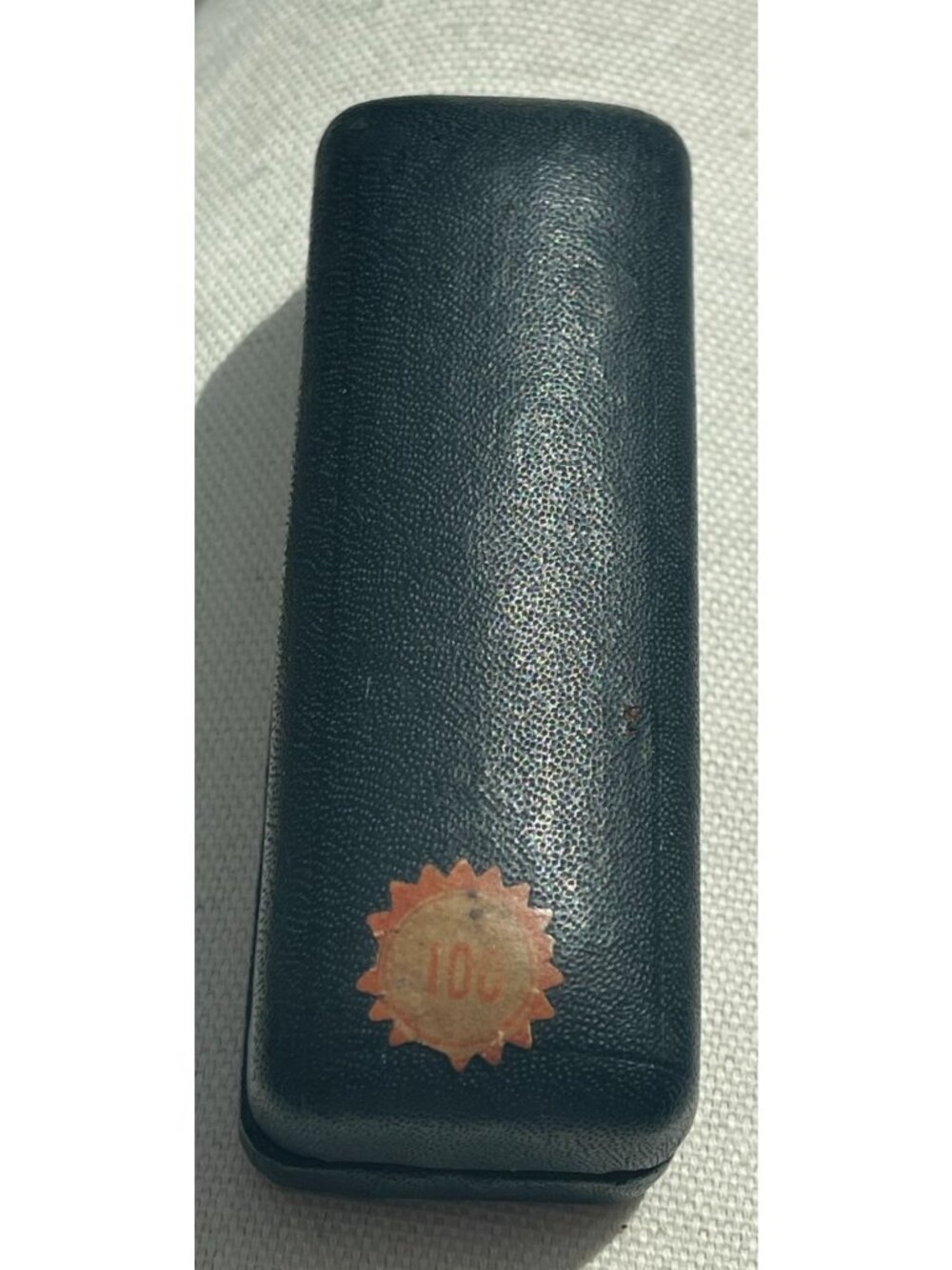 VTG Genuine Diamonds Blue Faux Leather Jewelry Case Velvet Satin Interior Exteri